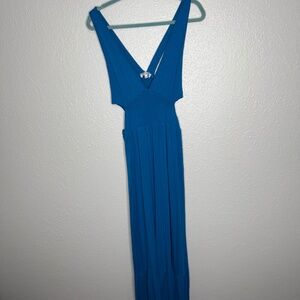 Rolla Coaster- Los Angeles  blue long summer dress with‎ cut outs on the side